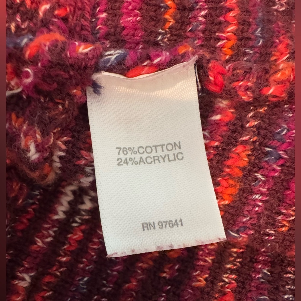 J. Jill Burgundy Multicolor, Front Pockets, Sweater Cardigan- size M - Picture 9 of 9